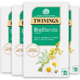 Twinings Bioblends Chamomile and Linden Tea with Friendly Bacteria, 72 Tea Bags (Multipack of 4 x 18 Teabags)