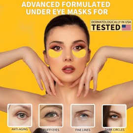 Qyiywim Under Eye Patches 70PCS, 24K Gold Eye Patches for Puffy Eyes Treatment, Under Eye Masks for Dark Circles and Puffiness, Non-Irritating Eye Mask Skincare, Eyes Bags Treatment, Eye Gel Pads