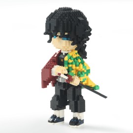 MACTANO Anime Demon Figure Micro Mini Building Set Slayer Giyuu Tomioka Building Block Toy for Adult