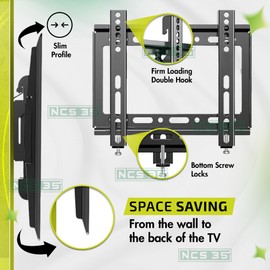 NCS35® Universal TV Wall Mount Bracket *(HD602)* Heavy-Duty for 26” to 63” LED LCD Flat Panel TVs – Space-Saving & Easy to Install – Sturdy & Adjustable TV Bracket for Home & Office Shop