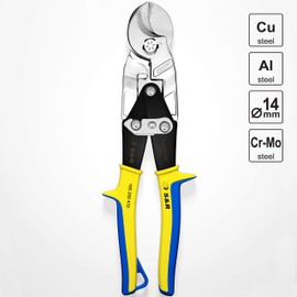 S&R Cable Cutter 250 mm for Aluminum and Copper Cables. Powerful Double-Edged Scissors for Electric Cables