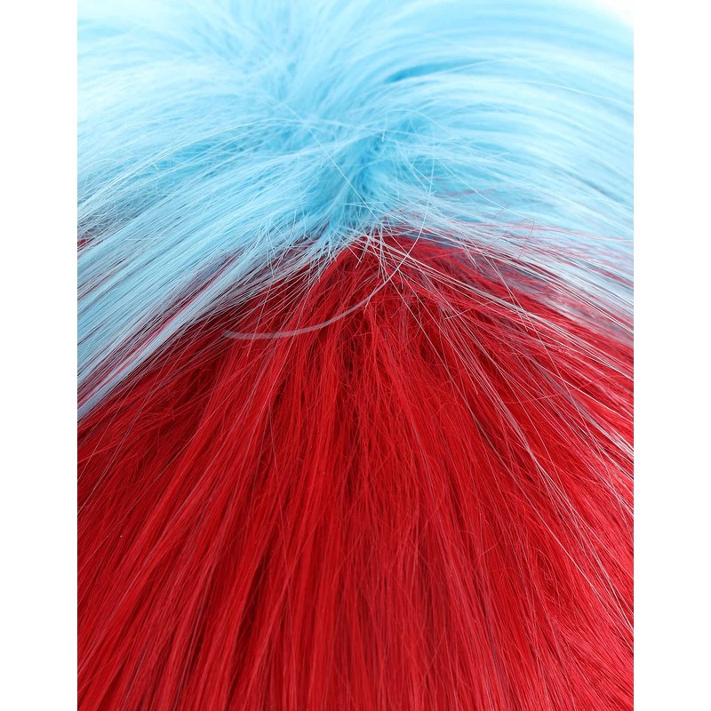 Miccostumes Unisex Wig, Anime Cosplay Wig, Popular, Short, Red Blew