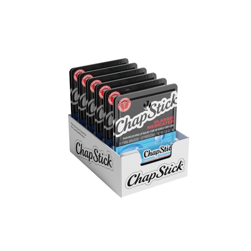 ChapStick Classic Tubos de bálsamo labial medicado, tratamiento de labios