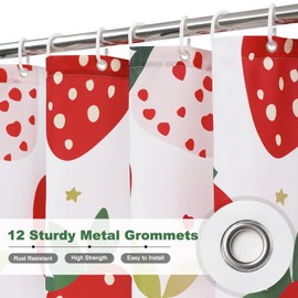 EurCross Shower Curtain with 12 Plastic Hooks,Water Resistant Quick Dry Machine Washable Wet Room Shower Curtain 180 x 180 cm