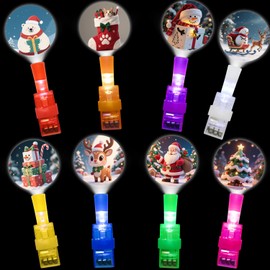 XNJAMG 32PCS LED Light Up Finger Lights Party Supplies,Christmas Party Favors,Christmas Toys Classroom Prizes Christmas Gifts for Students Bulk Xmas Party Favors Treats Supplies