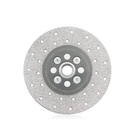 SHDIATOOL 4-1/2 Inch Diamond Cutting Grinding Disc Fits 5/8-11 Arbor for Marble Ceramic Double Sided Vacuum Brazed Fast Cutting Shaping Grinding Wheel Grit 40/50