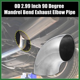 Motoforti 4pcs OD 3 Inch 90 Degree Mandrel Bend Elbow SS304 Stainless Steel Bend Tube Exhaust Elbow Pipe for Car Modified Exhaust System 3" Piping Silver Tone Long-lasting