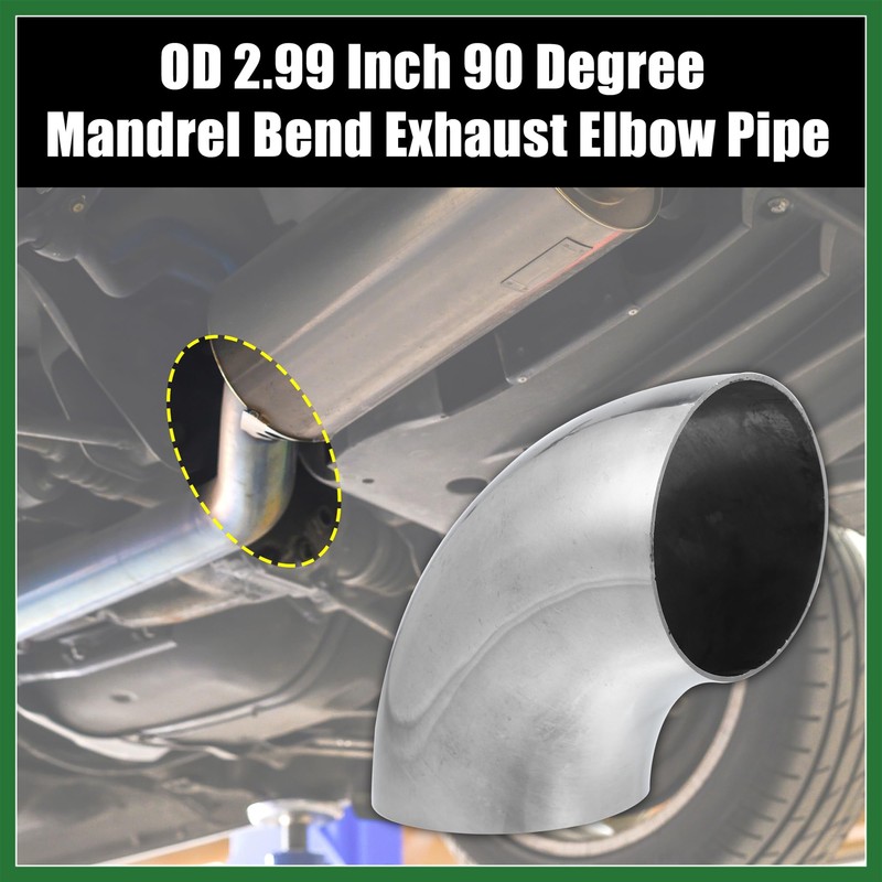Motoforti 4pcs OD 3 Inch 90 Degree Mandrel Bend Elbow