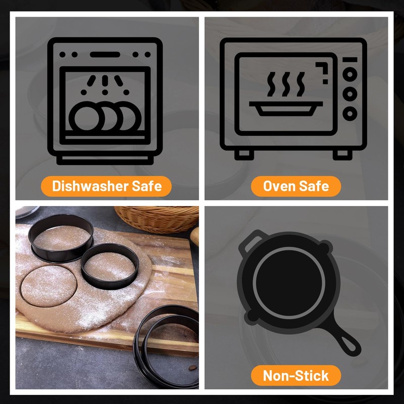 Yubng Crumpet Rings 3.94’’- Set of 10 Baking Rings- Stainless