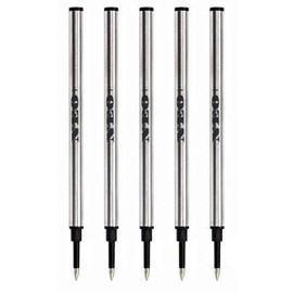 Rollerball Pen Refills by NEO+, Black Ink (Pack of 5) Compatible with Most refillable Rollerball pens
