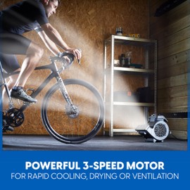 Vacmaster AM201R 3 Speed Floor Fan, 156W 550 CFM Air Mover, Utility Blower Fan, Carpet Dryer for Drying, Cooling & Circulation