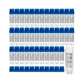 CryoKING PP Cryogenic Vials Tubes 2.0 ml External Thread, Non-Barcoded, Sterile Plastic Vials with Super Sealing Cap and Thickened Tube Wall for Safe Sample Storage in Lab, 25 Pcs/Bag