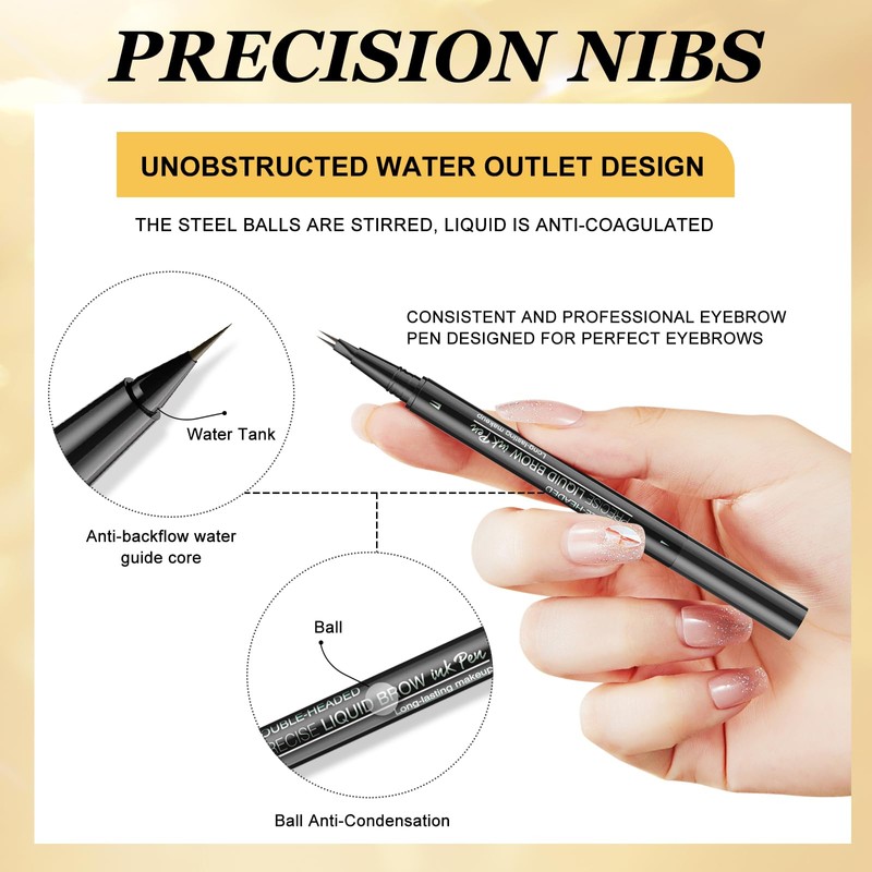 Magic Eyebrow Pencil, Waterproof, Microblading Eyebrow Pencil with 2 Micro