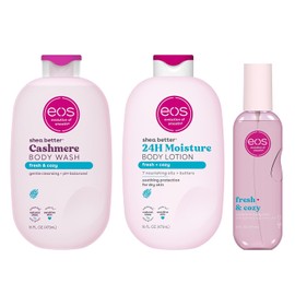 eos Essentials Bundle - Gel de baño, niebla corporal, loción corporal - Fresco y acogedor