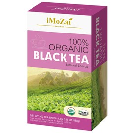 Imozai Organic Black Tea Bags 100 Count Individually Wrapped