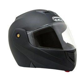 MMG Adult Motorcycle Modular Full Face Helmet Flip up Visor (Matte Black, XL)