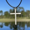 Silver Thin Simple Cross Necklace - Catholic Men Jewelry, Women
