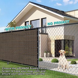 UPGRADE Privacy Fence Screen 90% Visual Blockage 6'x21' Brown Outdoor 170 GSM Mesh Panels for Deck,Balcony,Backyard,Patio with Zip Ties,Customized，A495