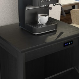 YGIPT Tilt Out Trash Can Cabinet,Free Standing Hidden 10 Gallon Wooden Trash Cabinet,with Negative Ion and Deodorizing Function of The Kitchen Trash Can (Black, 1 * 10 Gallons)