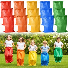 Yard Games for Kids & Adults - 5 Color Potato Sack Race Bags Set for Outdoor Parties & Field Day,Large Jump Sacks, Bean Bag Toss Game for Backyard,Carnival,Family Reunion