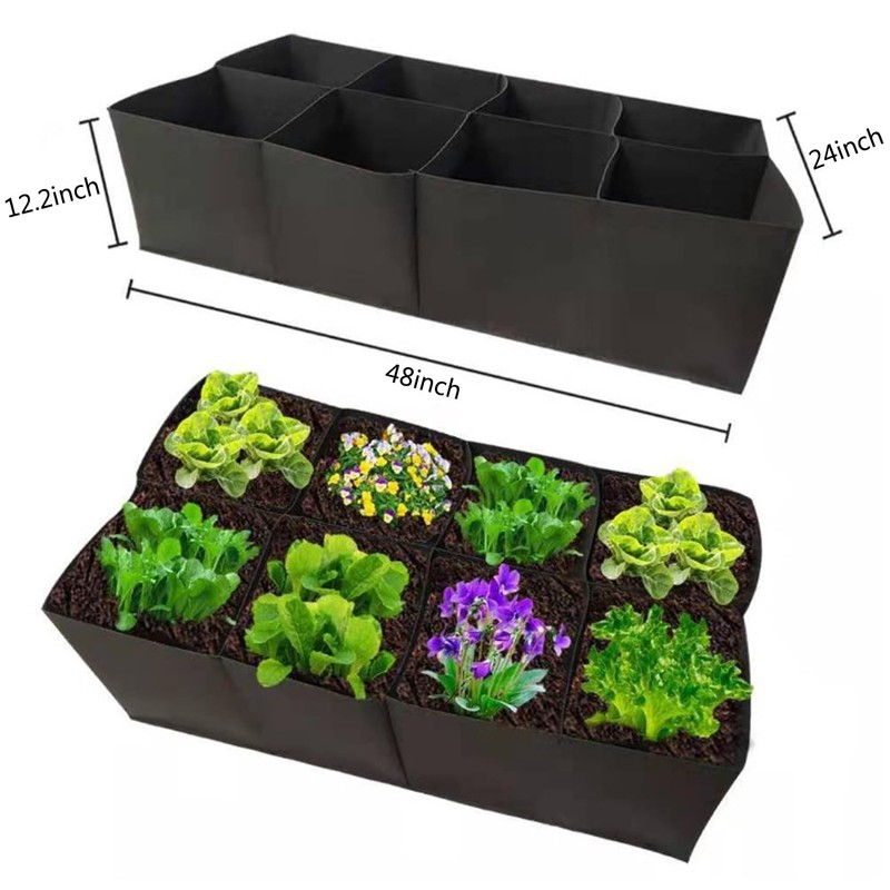TOOPONE Fabric Garden Bed, 3 x 6 Feet, 8 Grid