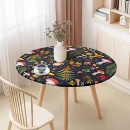 Bnejvif - Mantel redondo elástico ajustable e impermeable para mesas redondas de 36 a 44 pulgadas