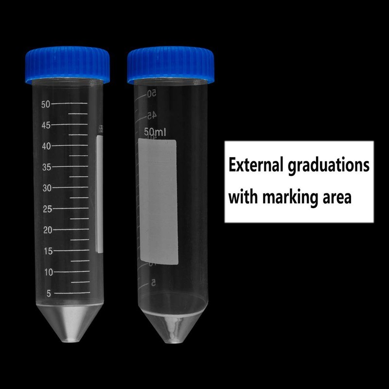 BITEFU 50 x 50 ml Test Tube, Plastic Centrifuge Tube,
