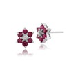 Gemondo 9ct White Gold Round Six Ruby & Diamond Floral