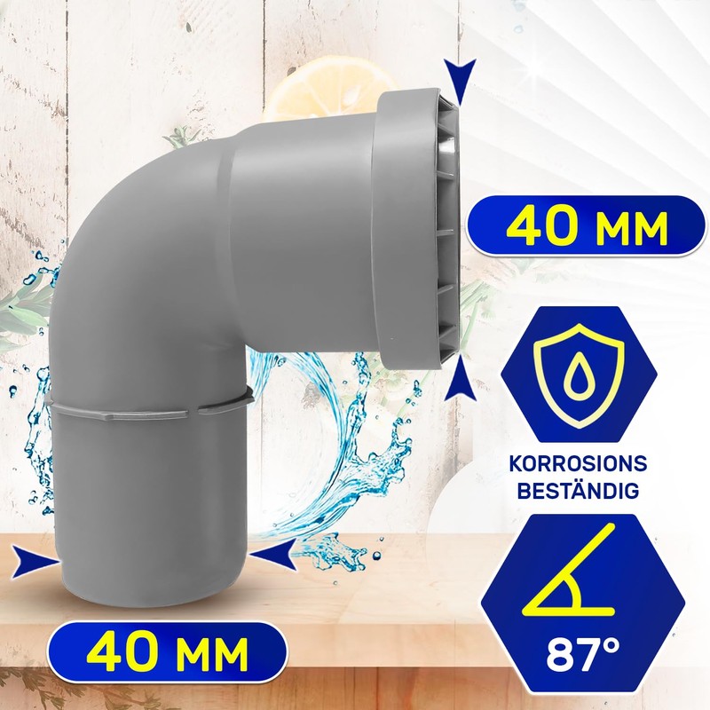 Elbow for Drain Pipe with 87 Degree Angle Diameter 40