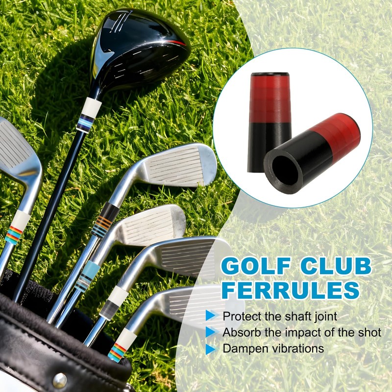YELARXI Golf Iron Ferrules 10Packs Red/Black for Golf Club