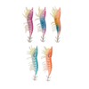 5pcs Wood Shrimp Bait Artificial with Counterweights Double Pileate Hooks