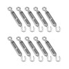 QWORK® Pack of 10 M6 Turnbuckles 304 Stainless Steel, Adjustable