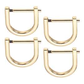 PATIKIL 13/16" D-Rings Screw in Shackle, 4 Pcs Horseshoe U Shape D Ring Zinc Alloy Semicircle Buckles Replacement for Purse Keychain Collar Accessories Craft, Light Gold