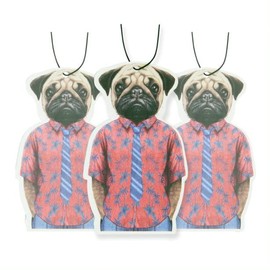 Dog Car Air Freshener 3 Pack Pug Scented With Essential Oils By Fresh Fresheners