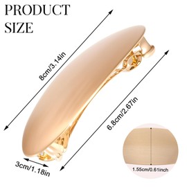 1 Stück Metall Haarspange-Golden,Einfache Französische Haarspange,Ovale Haarspangen Damen,Haarklammer Klein Flach für Frauen Mädchen,Dünnes Haar,Dickes Haar(3 Zoll)
