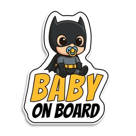 Baby on Board Signs for Car, Superhero, Waterproof and UV-Resistant Baby on Board Sticker, Durable Sign for Safety Awareness, Easy to Apply for Window or Bumper