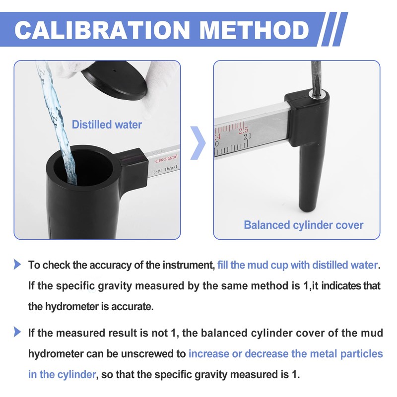 YUCHENGTECH Mud Hydrometer Mud Scale Liquid Densimeter Hydrometer Mud Gravity