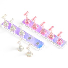 BQAN 2 Set Nail Holder for Painting Nails, Aurora Acrylic Nail Stand for Press on / Fake Nail Tips Training / Nails Display with 96 Pcs Reusable Adhesive Putty