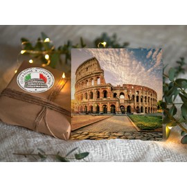 1 x Greeting Card & Vinyl Sticker Set - Rome Italy Italian Landmark Travel Holiday City Map Flag Friend Mum Girls Boys Scrapbook #79888