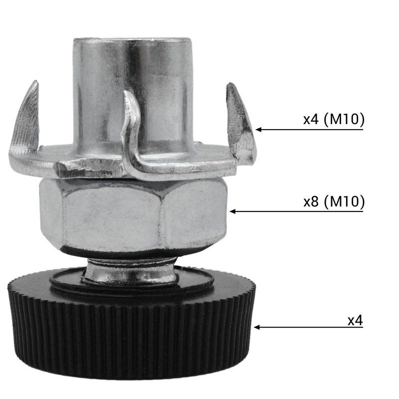 SKIR'CO 4 pcs, Furniture Leveling Feet M10 x 20 mm,