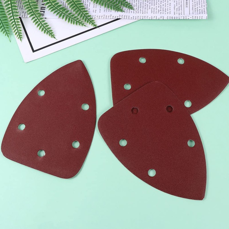 DOITOOL Sanding Pad for Wood 20pcs Triangle Sandpaper Sheets Angle