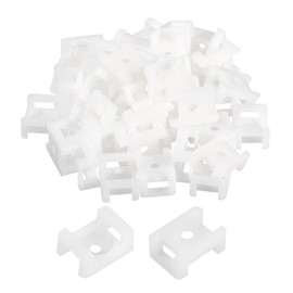 MECCANIXITY 250pcs Cable Tie Base Saddle Type Mount Wire Holder, 0.88"x0.63"x0.35" Wire Clips Organizer Holders Clamps for Electronic Wires, White 0.17" Dia