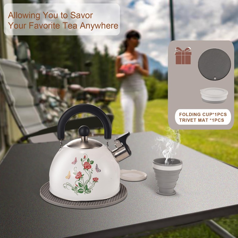 ARC Stainless Steel Whistling Tea Kettle, Magic Color Changing Design