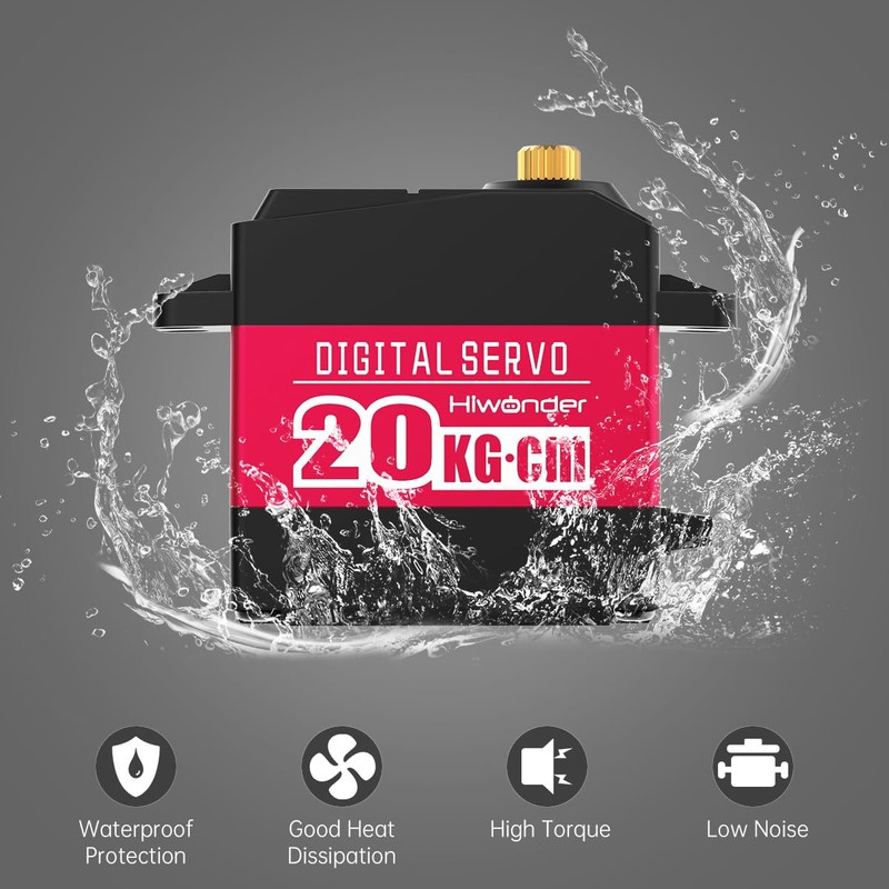 Hiwonder 20KG High Torque Digital Servo Motor Full Metal Gear,