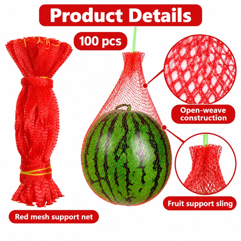 Watermelon Support Net Bags for Vertical Growing – 100-Piece Heavy-Duty