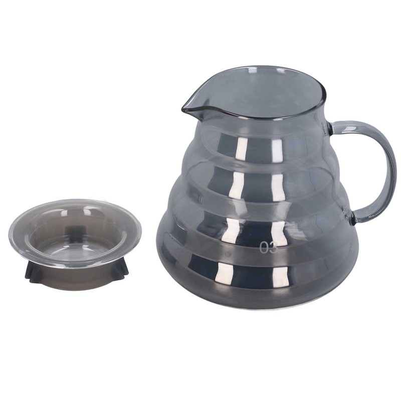 Electroplated Grey Coffee Pot High Borosilicate Glass Hand Coffee Server