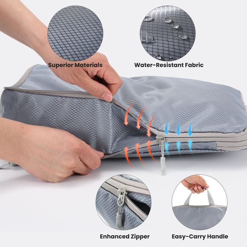 MEUVO Compression Packing Cubes for Suitcases – 4 Pack Suitcase
