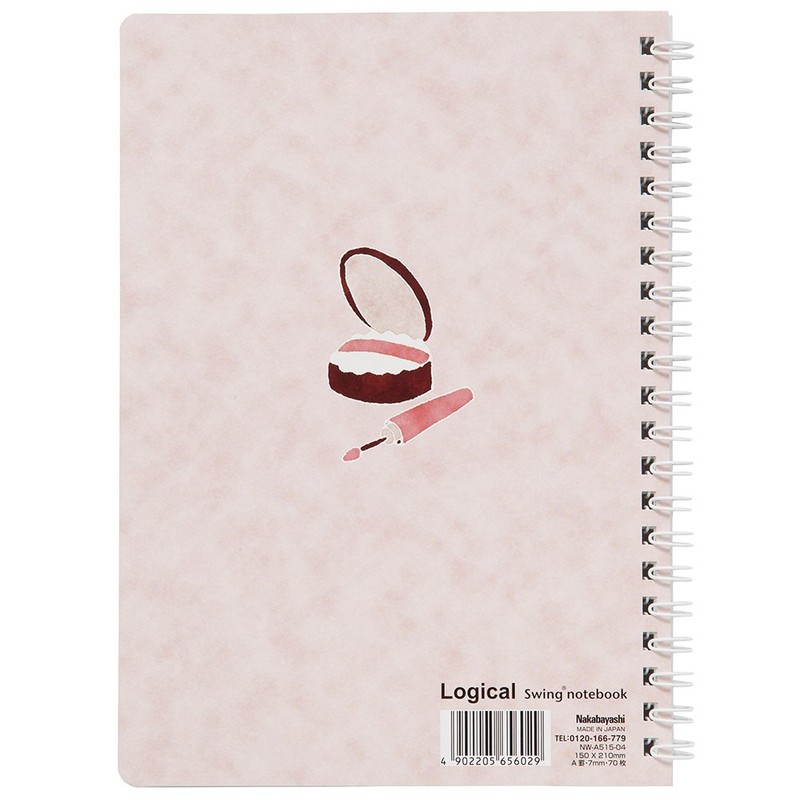 Nakabayashi 65602 Logical W Ring Notebook, Pen Holder, A5, Cosmetics