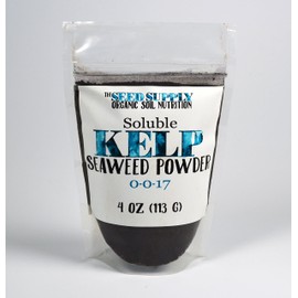 Soluble Kelp Seaweed Powder Fertilizer - 4 Ounces for Plant Root Development and Growth Stimulant 0-0-17