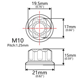 Wanyifa Titanium M6 M8 M10 M12 M14 M16 Flange Bolt Nut Bicycle Motorcycle Rear Axle Car Modification Accessories Pack of 6 (M10 Pitch 1.25mm, Fire Blue)